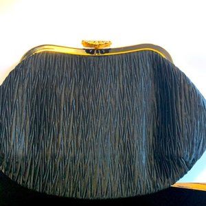 Vintage Goldco woman’s clutch Wristlet black evening bag